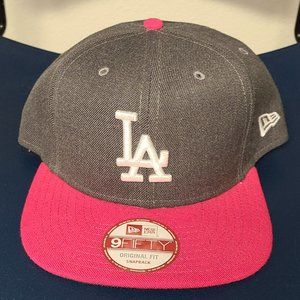 Used New Era 9-Fifty LA Grey/Pink Snapback Hat